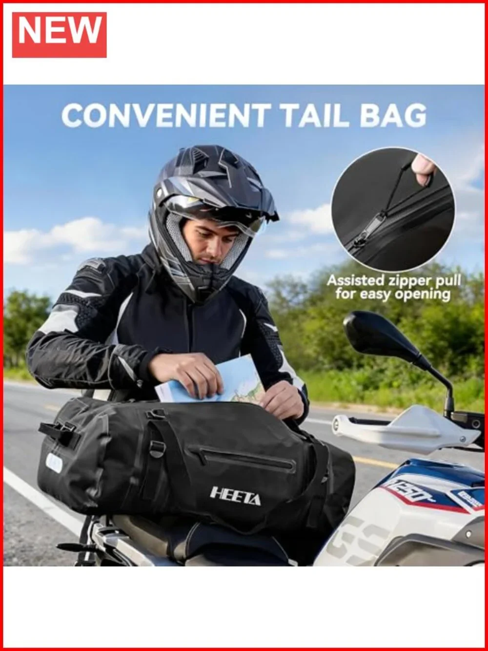50L Heavy-Duty PVC Motorcycle Waterproof Dry Bag Duffel Travel